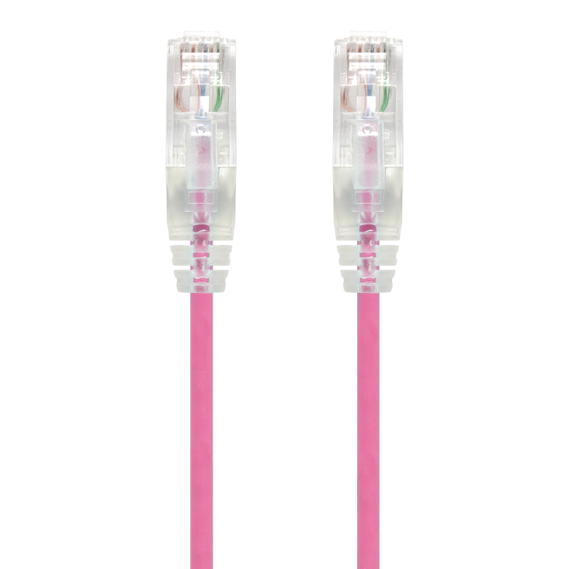1m Pink Ultra Slim Cat6 Network Cable, UTP, 28AWG