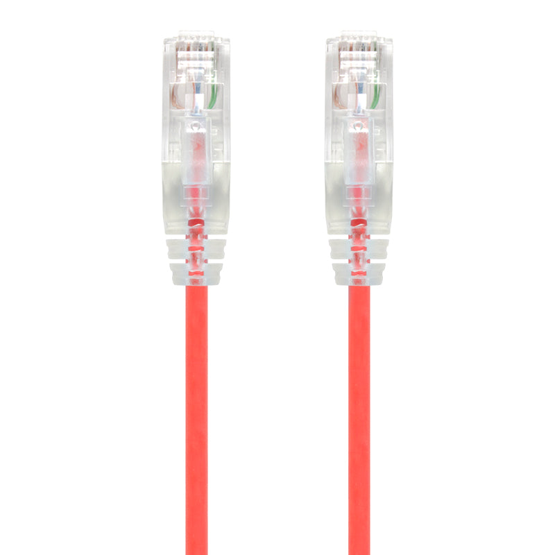 3m Red Ultra Slim Cat6 Network Cable, UTP, 28AWG