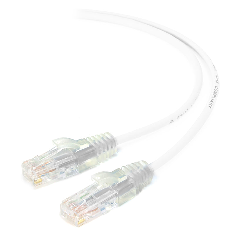 0.30m White Ultra Slim Cat6 Network Cable, UTP, 28AWG