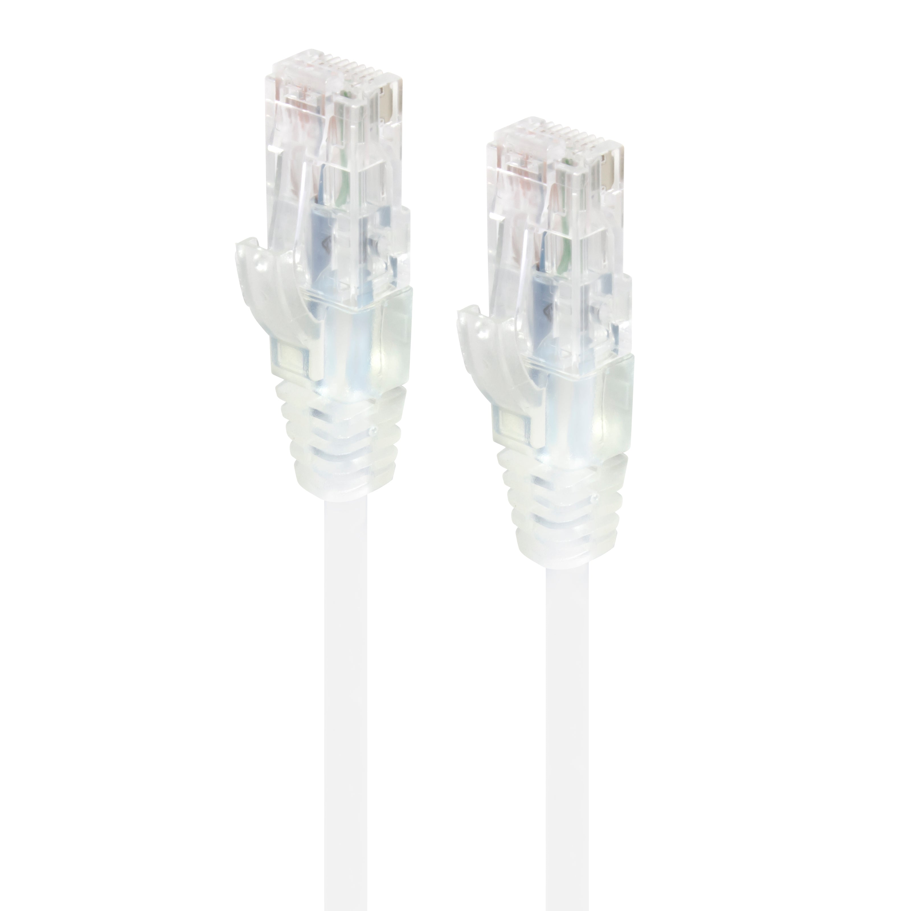 0.50m White Ultra Slim Cat6 Network Cable, UTP, 28AWG
