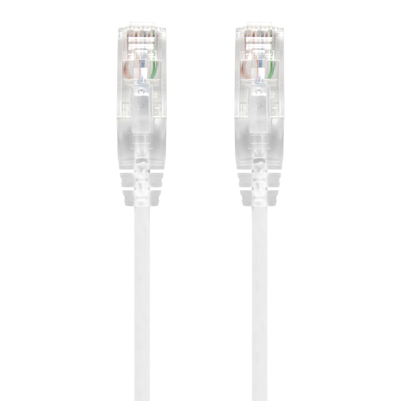 1m White Ultra Slim Cat6 Network Cable, UTP, 28AWG