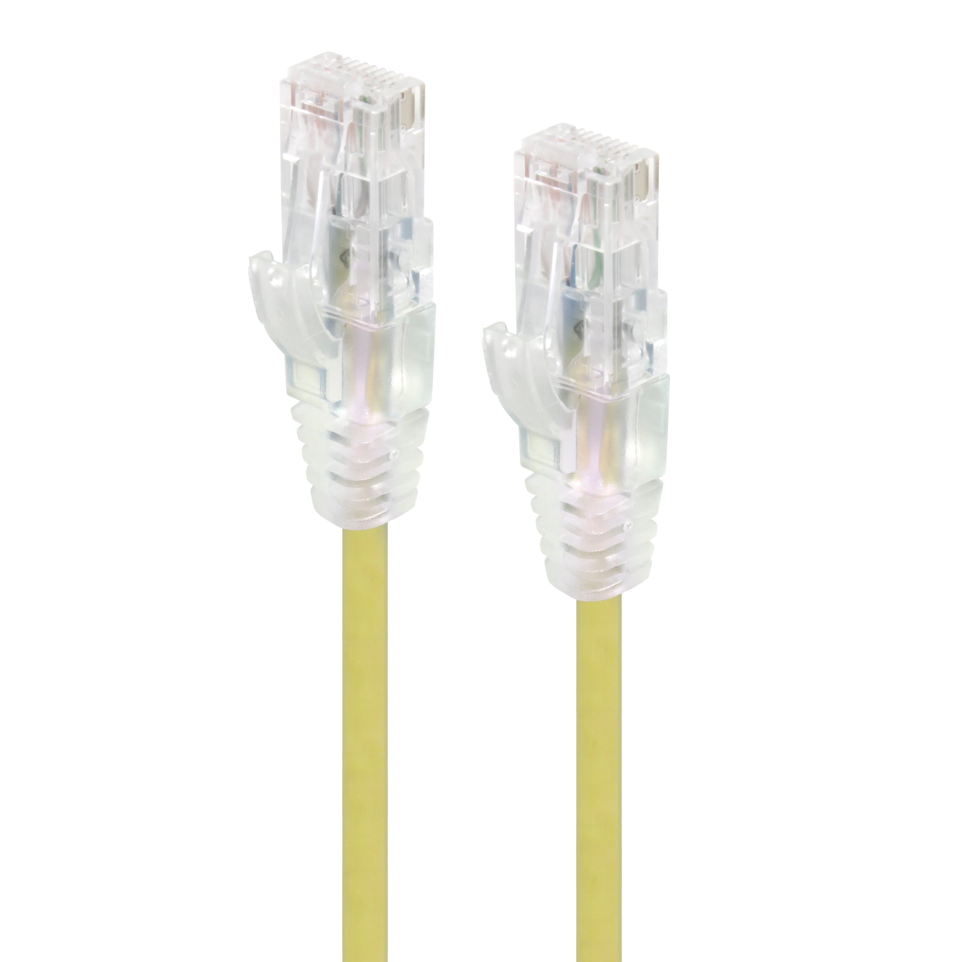 1m Yellow Ultra Slim Cat6 Network Cable, UTP, 28AWG