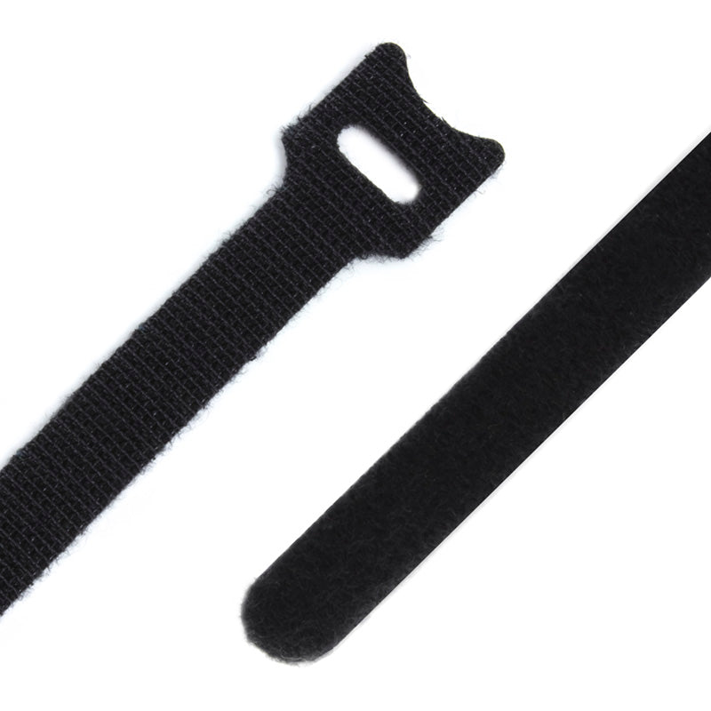Ty-It Hook & Loop (Velcro) Cable Tie 240mm X 12mm - BLACK: Bag of 10